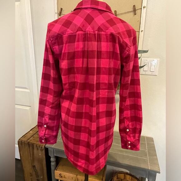 Vineyard Vines Red/Pink Check Button Down Shirt 4 - Picture 4 of 10